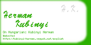 herman kubinyi business card